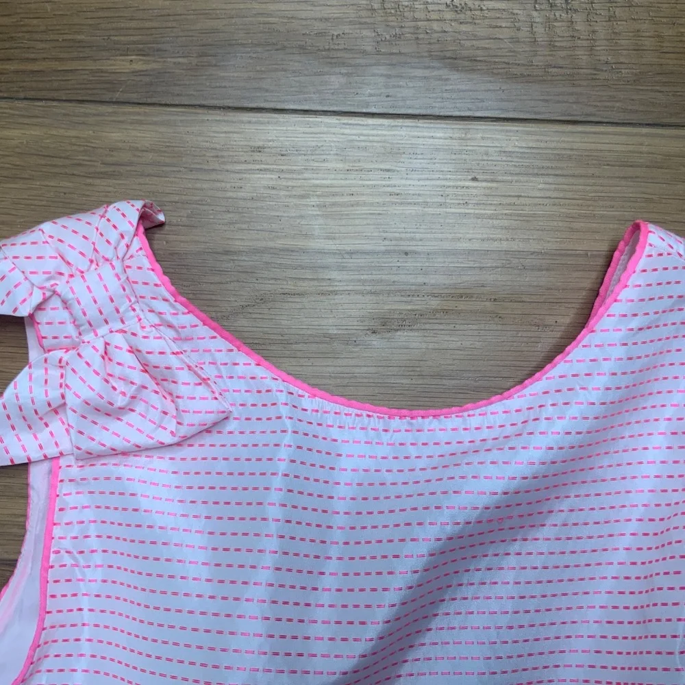Janie and Jack Pink and White Party Dress w/ Bow Size 10.